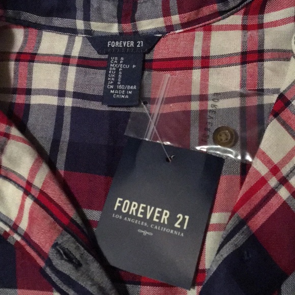 NWT Plaid Rayon Button Down - Picture 7 of 8